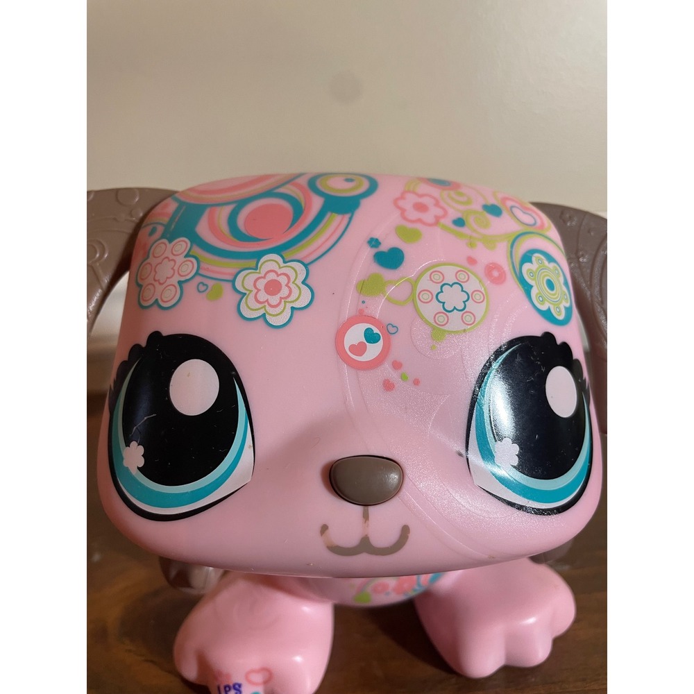 Littlest Pet Shop Deco Pet Pink Dog Large Figure Floral Swirl LPS Hasbro Toy - Picture 2 of 15